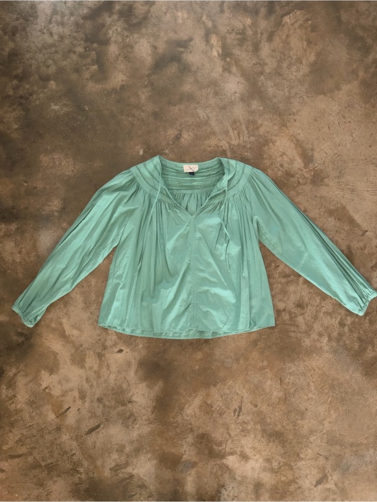 Universal Thread Tops - Universal Thread Sage Green Peasant Blouse Long Sleeve Boho Top S